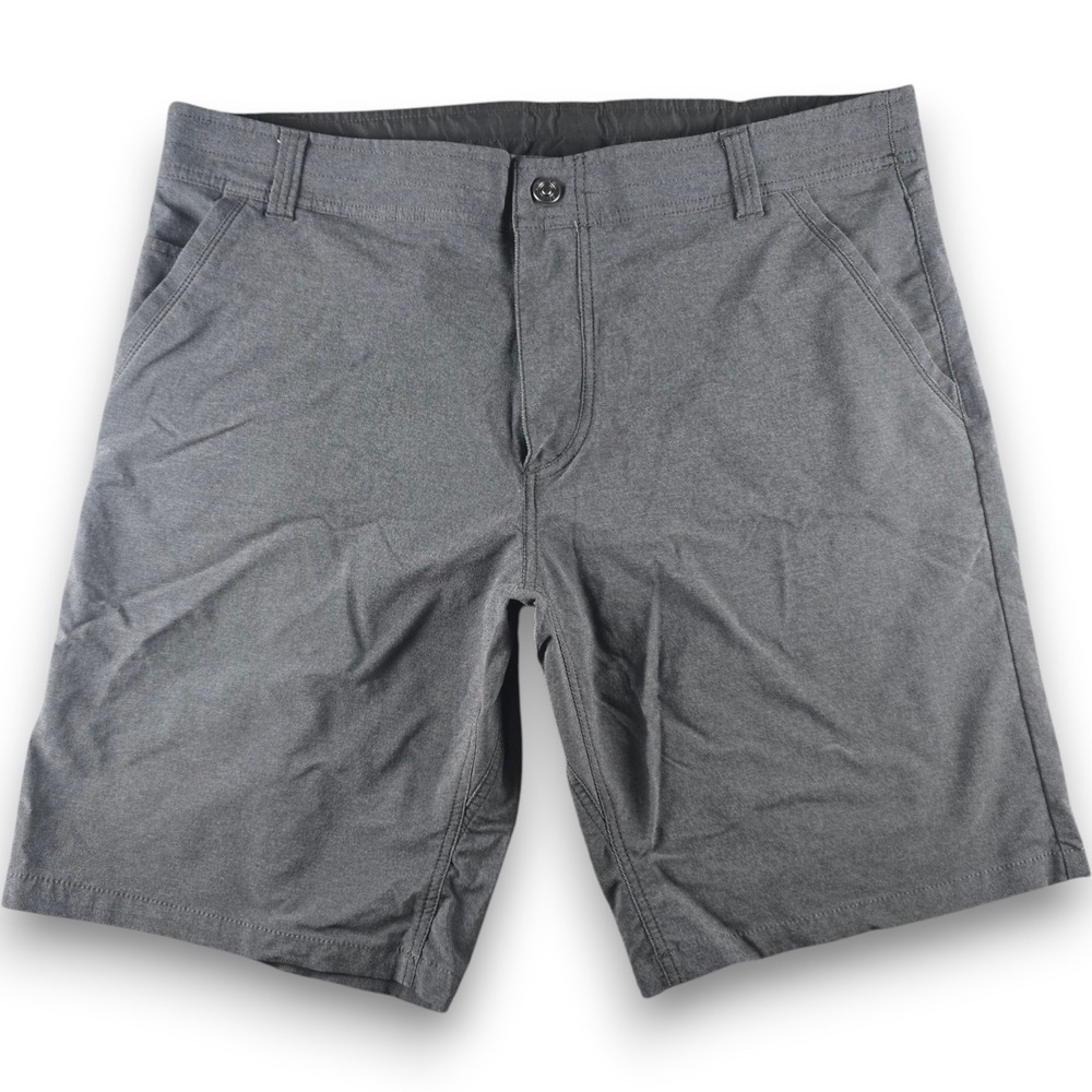 Kuhl Mens Shorts 38 Gray Heather Flat Front Outdoor Casual Performance 10"